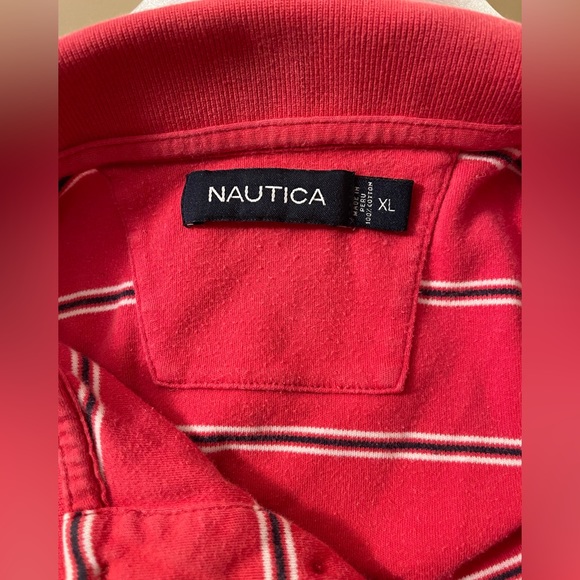 Nautica orange striped polo shirt Size XL - Picture 3 of 4